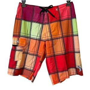 Hurley Board Shorts Mens 30 4-Way Stretch Swim Trunks Bright Multicolor - Picture 1 of 11