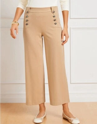 Pantalones Cortos Talbots Tejidos Marinero - Pierna Ancha Talla 10 Color Botón Plateado Tostado Nuevos con Etiquetas Foto 1 de 4