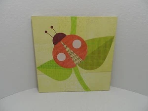 Leinwand Wandbild von Lorena Siminovich, Marienkäfer auf gelb - 15 x 15 - sehr guter Zustand - Bild 1 von 5