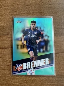2022 Topps Chrome MLS Aqua Refractor Brenner Cincinnati Soccer 114/299 Playoffs - Picture 1 of 2