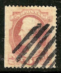 Sc #159 JUMBO Margins Bars Fancy Cancel Lincoln 6 Cent Banknote 1873 US 17E44 - Picture 1 of 2