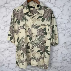 Cellini Men’s Tropical Shirt Size L 100% Silk Casual Button Down #F665 - Picture 1 of 5