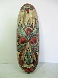 Neuguinea geschnitzte Holzmaske länglicher Wandhänger - 21" x 7,5" - Bild 1 von 12