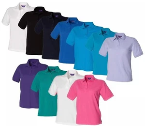 Camisa polo deportiva Henbury para mujer de piqué de polietileno/algodón Reino Unido damas tallas 8-20 - Imagen 1 de 11