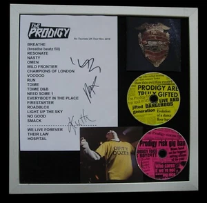 PRODIGY+SIGNED+FRAMED+TOURISTS+SET LIST+FIRESTARTER=100% GENUINE FAST WORLD SHIP - Picture 1 of 10
