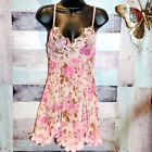 Sexy Pink Floral Nightie Gown Lingerie Chemise Size M  Sleepwear