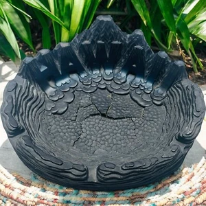 Cenicero de cigarrillo de recuerdo vintage 1965 Coco Joes Black Lava Hawaii Volcano - Imagen 1 de 13