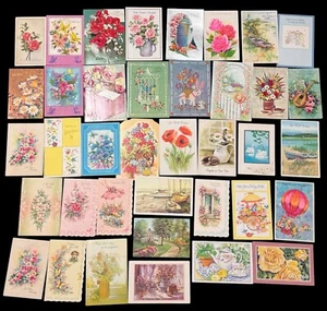 LOT OF 38 Vintage Assorted GET WELL & FEEL BETTER Cards + Envelopes, Flowers - Picture 1 of 6