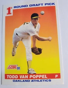 Tarjeta de béisbol 1991 Score Todd Van Poppel #389 Oakland Athletics - Imagen 1 de 6