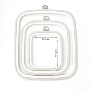Nurge Square Rubber Hoops With Suspension, Rim Height 10mm, 125*145mm (White) - Picture 1 of 2