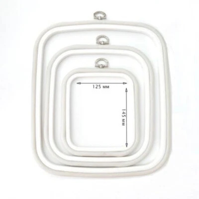 Nurge Square Rubber Hoops With Suspension, Rim Height 10mm, 125*145mm (White) - Image 1 of 2