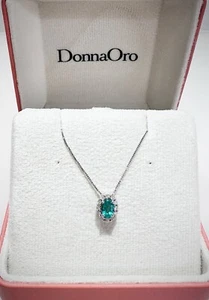 COLLANA DONNAORO IN ORO BIANCO CON DIAMANTI E SMERALDO DPE10854.007 - Imagen 1 de 2