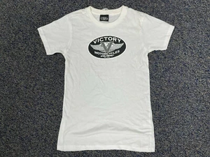 VICTORY MOTORCYCLES WOMENS WHITE SIGNATURE SHORT SLEEVE TEE SHIRT size SMALL - Picture 1 of 3