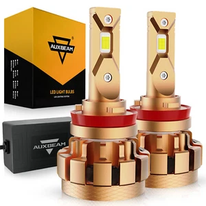 AUXBEAM H11 H9 LED Headlight Bulbs High/Low Beam CANBUS 6000K Super Bright White - Picture 1 of 12