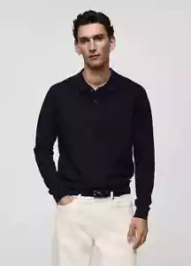 Mango Hombre Tens Jersey en Negro Ru Grande L (fm143-7) - Imagen 1 de 3