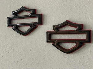 Harley Davidson Emblems 2 pcs, Red&Black Custom CVO Fuel Gas Tank Badge! - Picture 1 of 4