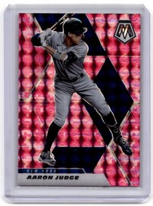 2021 Panini Mosaic #135 Aaron Judge Pink Prizm Quick Pitch Pink Near Mint