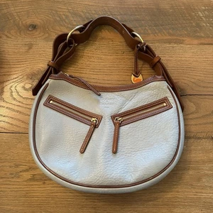 Bolso de Hombro Dooney & Bourke Media Luna Hobo Cuero Guijarro Azul Claro Y2K - Imagen 1 de 10