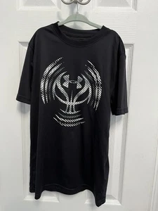 Boy's Under Armour LOOSE Heatgear Black White Basketball Medium Shirt Sz YMD - Picture 1 of 9