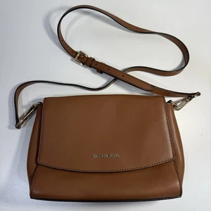 Michael Kors Ellis Medium Leder Klappe Messenger Umhängetasche Handtasche Braun - Bild 1 von 17