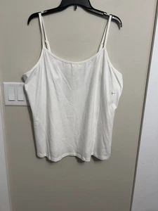 Lane Bryant Camisole Damen 18/20 Baumwolle Cami weiß Stretch verstellbare Träger - Bild 1 von 6