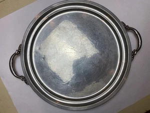 Vintage handgefertigt Shirley Zinn Williamsburg Virginia runder Griff Tablett 13 3/4" - Bild 1 von 9