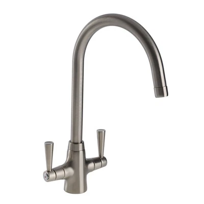 Abode Stamford Dual Lever Mixer Tap - Brushed Nickel ACT2004 - Image 1 of 4