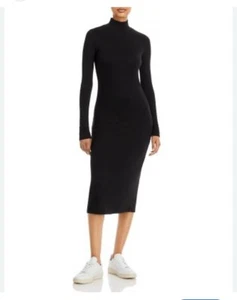 Abito in maglia girocollo Rag & Bone nero taglia Xs midi nuovo con etichetta - Foto 1 di 5