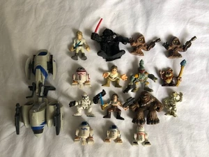 Star Wars Galactic Heroes Figure Bundle Hasbro Vader Skywalker Fett C-3PO R2-D2 - Picture 1 of 2