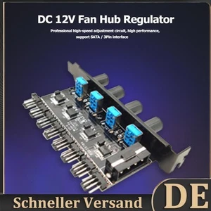 8 Kanäle 4 Knöpfe CPU-Kühler PC-Gehäuse Lüfter Geschwindigkeitsregler PCI-Halter - Afbeelding 1 van 7