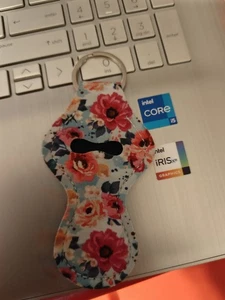 MY1- Chapstick/Lip Balm Holder, Keychain, Floral Flowers  - Picture 1 of 2