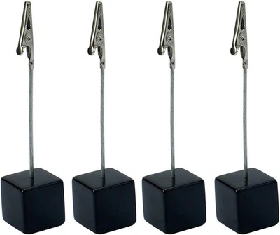 Soporte de clip de notas plateado de 4 piezas con cierre de cocodrilo para tarjetas de papel Foto 1 de 4