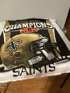 VTG NEW ORLEANS SAINTS SUPERBOWL XLIV CHAMPIONS VERTICAL FLAG 36”x28” - Picture 1 of 4