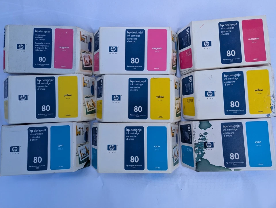 HP 80 YELLOW 350ML / C4848A INK CARTRIDGE  NEW/GEN/OUT OF WARRANTY DATE 1 ITEM - Image 1 of 1