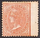 1871 NSW Australia 1d Salmon DeLaRue Stamp Perf 13 WMK Crn/NSW Mint No Gum £45