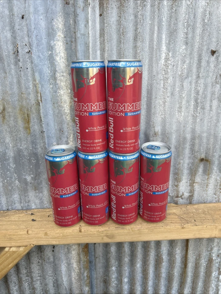 Redbull Summer Edition White Peach Energy Drink 12oz 6pack Sugar Free - Image 1 of 1