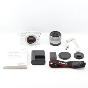 【NEARMINT】Canon EOS M10 18.0MP Digital Camera White w/ 15-45mm kit From Japan - Picture 1 of 17
