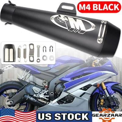Motorcycle Exhaust Muffler Pipe M4 DB Killer Slip-On Exhaust For GSXR 750 YZF/R6 - Image 1 of 4