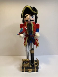 Hobby Lobby Wooden Christmas Nutcracker 14" PIRATE WITH THE TREASURE CHEST - Picture 1 of 5