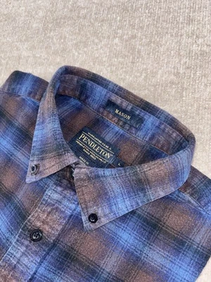 Pendleton Mason Men's Long Sleeve Shirt Sz L Blue Plaid - Image 1 of 4