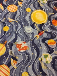 Debbie Mumm Cotton Fabric The Solar System 31"x43" - Picture 1 of 4
