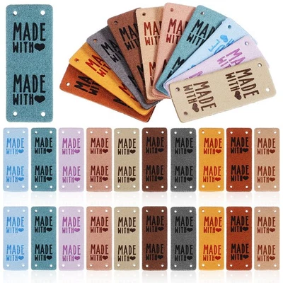  50 Pcs Étiquettes Fait Main Handmade À Coudre Vêtements Pour Au Crochet - Photo 1/4