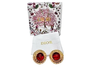 Pendientes Christian Dior Joyería Clips Dorado Años 70 EXCELENTE Vintage - Imagen 1 de 6