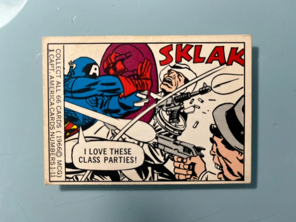 1966 Donruss Marvel Super Hero # 1 Captain America Rookie Card - Image 1 of 2