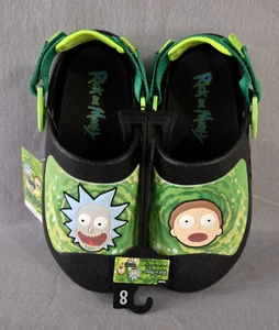 Zuecos molidos Rick and Morty cocodrilos negros verdes para hombre talla 8 2025 nuevos con etiquetas - Imagen 1 de 5