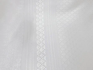 White Thai Silk Traditional Woven Fabric Wedding Dress Damask Pattern 40" Drape - Picture 1 of 7
