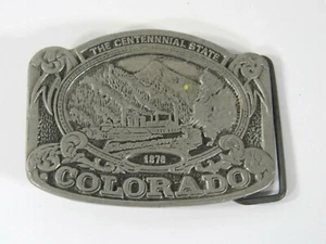 Fibbia per cintura "The Centennial State" "Colorado" vintage anni '70 USA - Foto 1 di 3
