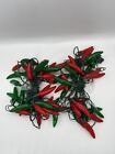 Vintage Rubber Chili Pepper String Lights Fiesta Lights Red Green 2 Set Of 2