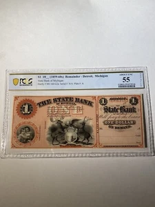 US Currency State Bank Of Michigan $1 18__ (1859-60s) - Picture 1 of 2