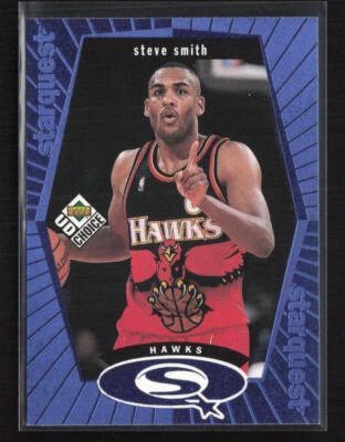 1998-99 UD Choice StarQuest Blue #SQ1 Steve Smith Atlanta Hawks - Image 1 of 2